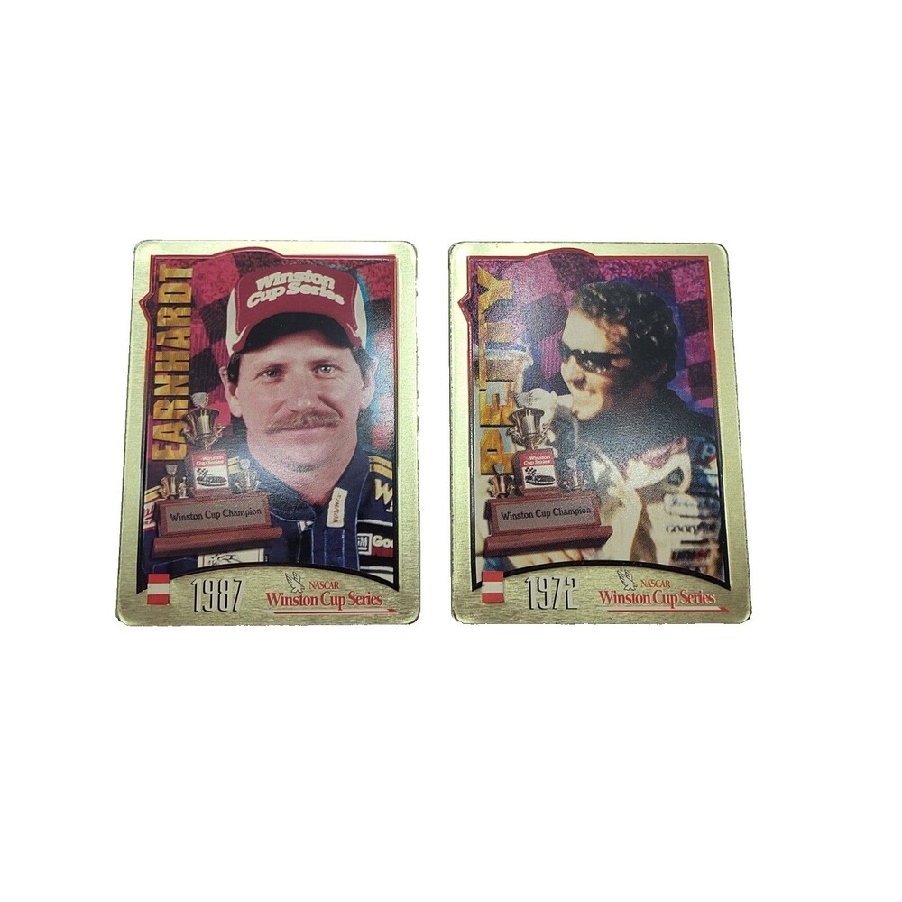 1997 NASCAR Winston Cup Metal Cards Dale Earnhardt Richard Petty Lot of 2
